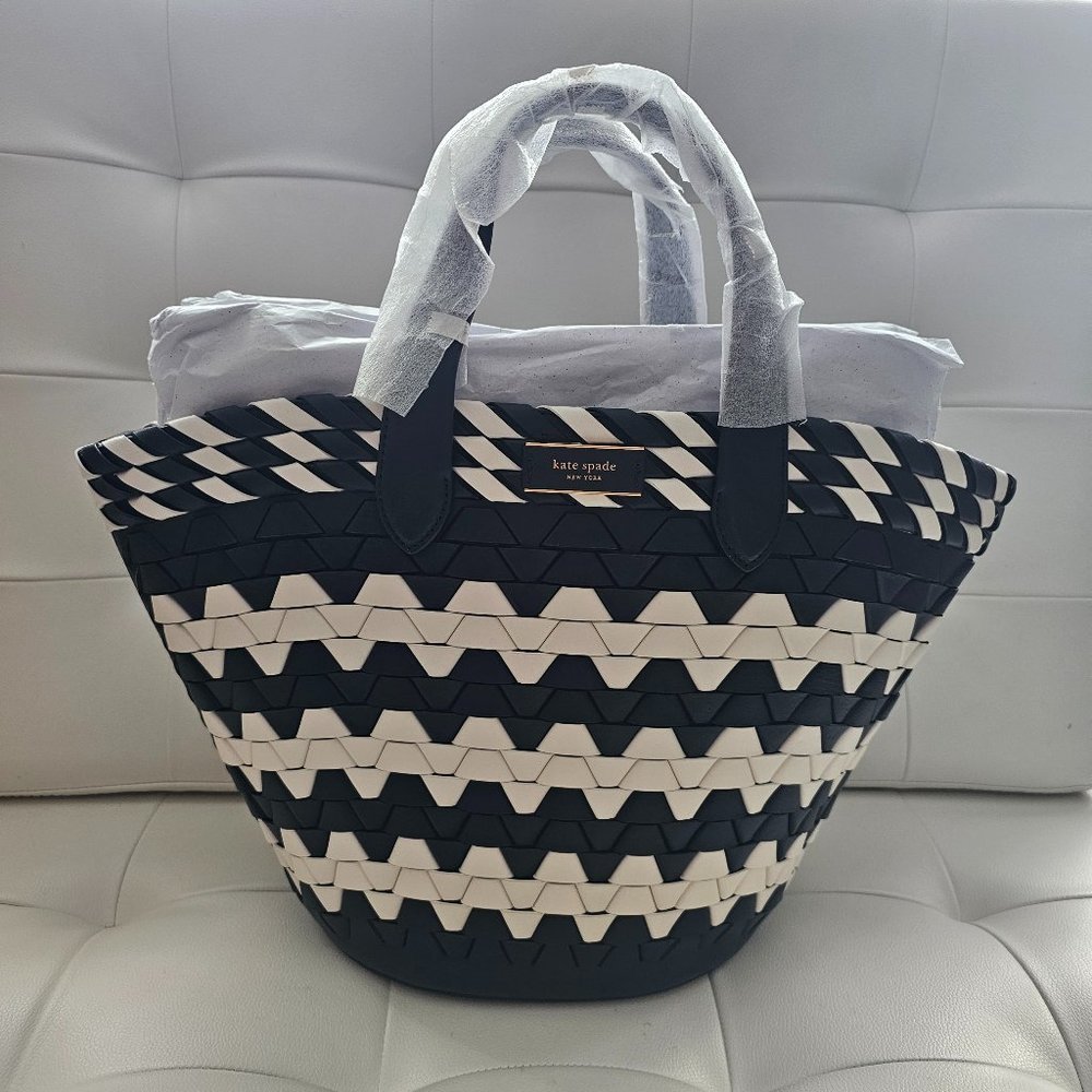 KATE SPADE New York - Zigzag Woven Leather Small Tote